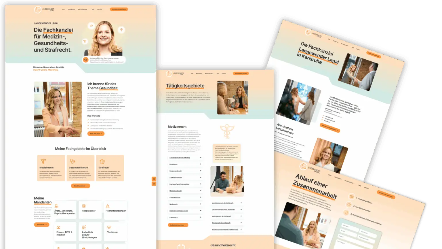 Referenz mit Website Screenshots der Kanzlei Langewender Legal in Karlsruhe